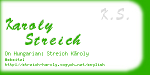 karoly streich business card