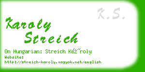 karoly streich business card